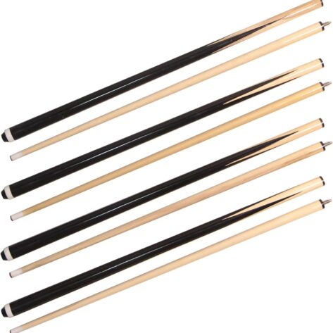 Pool Cues 2-Piece 58 Inch  Billiard Cue Sticks 19oz - 21oz 13mm Glue-on Tips Hardwood Wooden Cues Set of 2 / Set of 4 / Set of 6